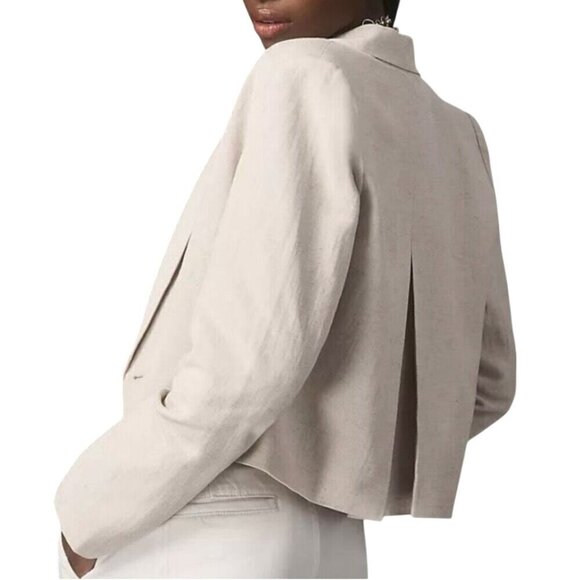 Anthropologie Dolan NWT Pleated Back Cropped Blazer Linen Blend Size M - Picture 5 of 11